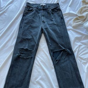 RE/DONE black high rise loose jeans